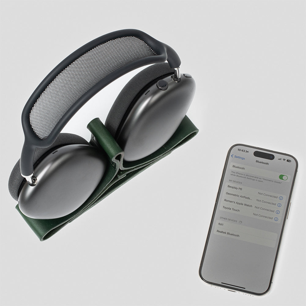 GeoStand – Leather Edition for AirPods Max (Black)