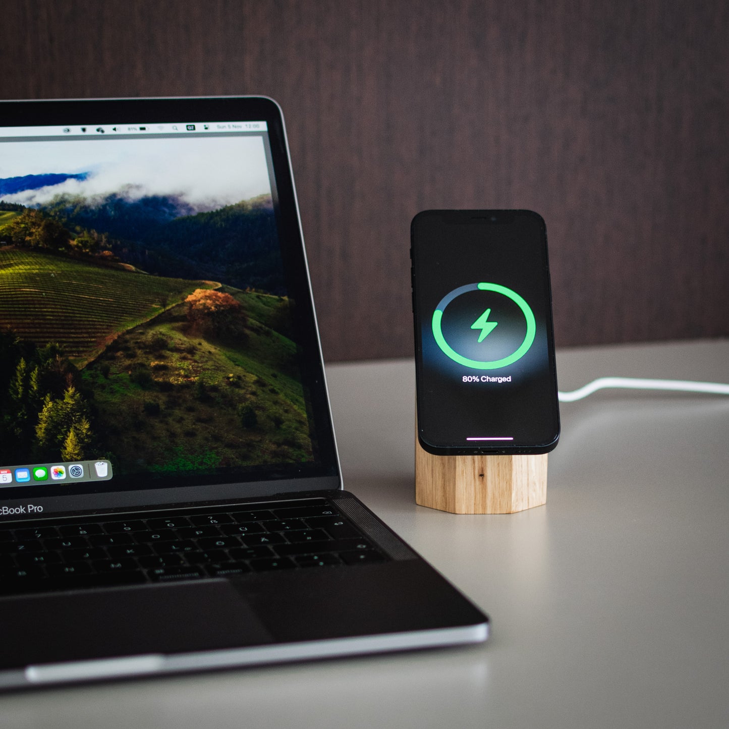 Natural Oak MagSafe Wireless Charger for iPhone & AirPods